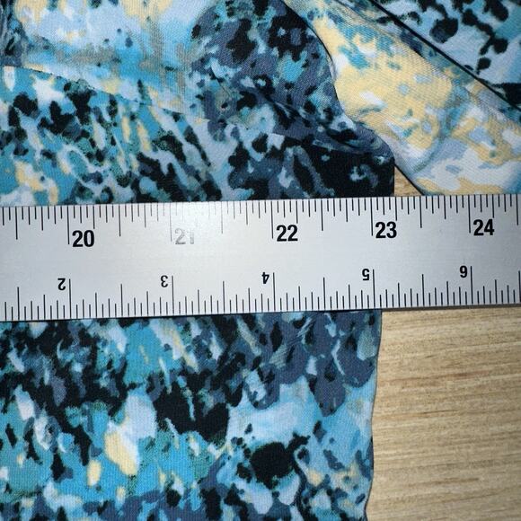 White Stag Button Up Blouse XL — Teal/Black/Yellow Snakeskin-Style Print - Picture 8 of 9